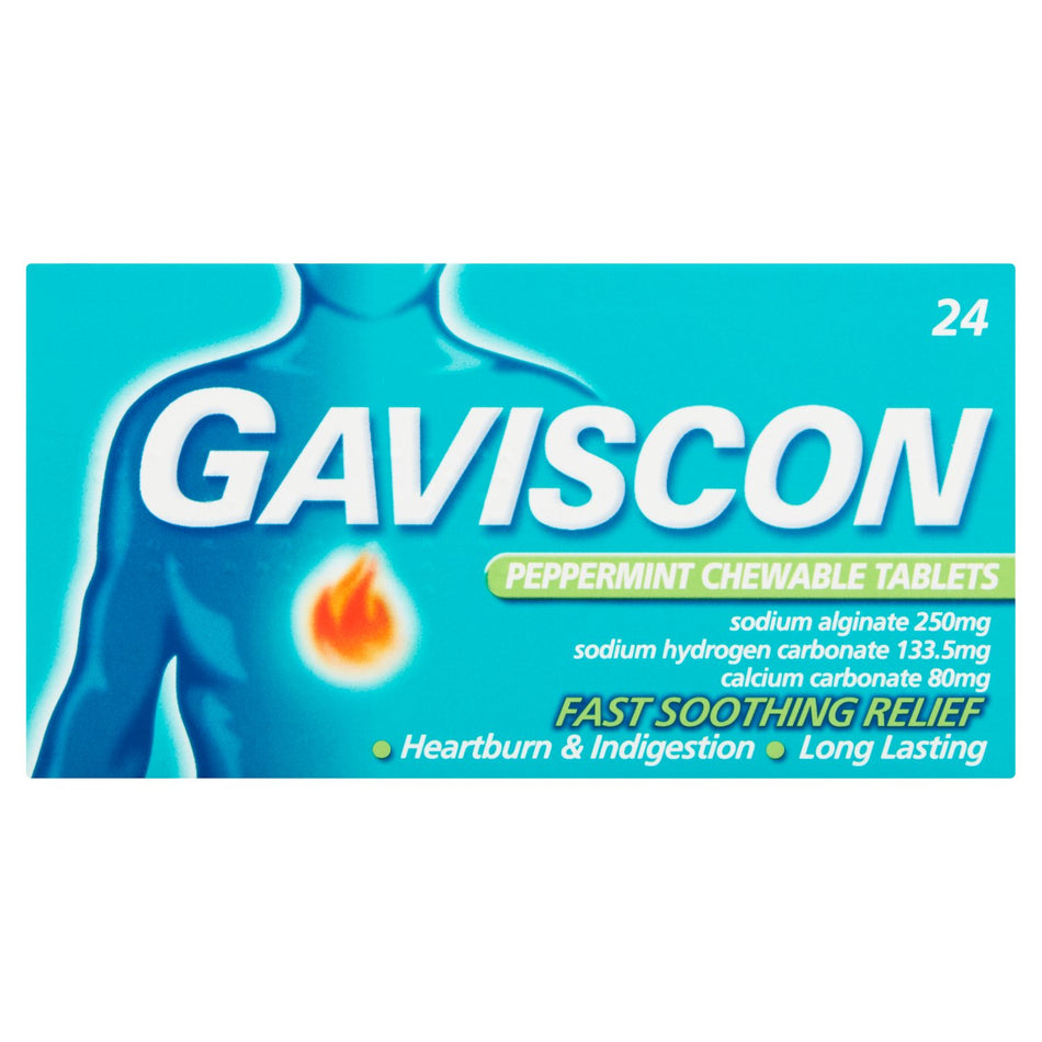 GAVISCON CHEWABLE 24PK PEPPERMINT