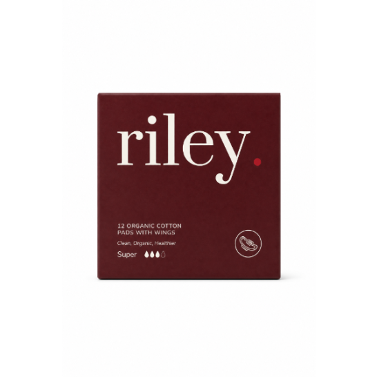 Riley Organic Cotton Pads Super With wings 12 Pack
