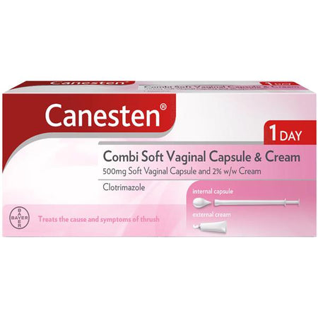 Canesten Combi Soft Vaginal Capsule and Thrush Cream — Complete Two-Part Vaginal Thrush Treatment from Chemco Pharmacy Ireland