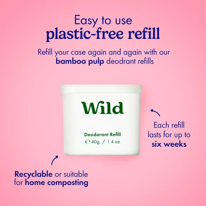 WILD NATURAL DEODORANT REFILL COTTON & SEAT SALT 40G