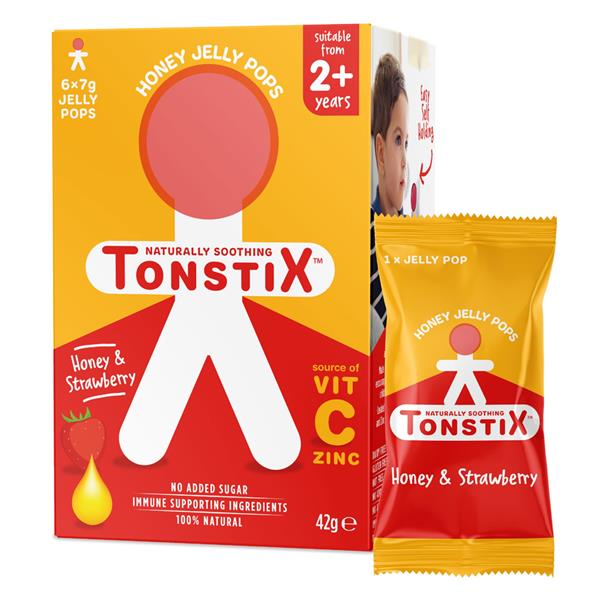 Tonstix Vitamin C  Honey & Strawberry - 6 Jelly Pops