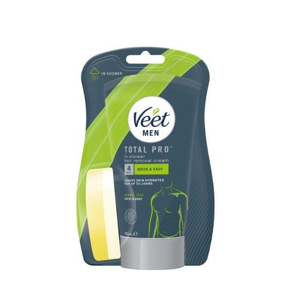 Veet Men Total Pro In Shower Hair Removal Cream Body Normal - 150ml
