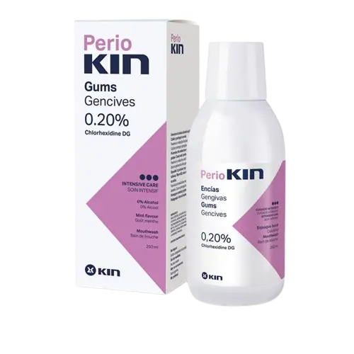 PERIO KIN Chlorhexidine Mouthwash 250ml — Antibacterial Gum Care Mouthwash Available from Chemco Pharmacy Ireland