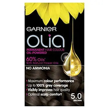 GARNIER OLIA PERMANENT HAIR DYE 5.0 BROWN Chemco Pharmacy